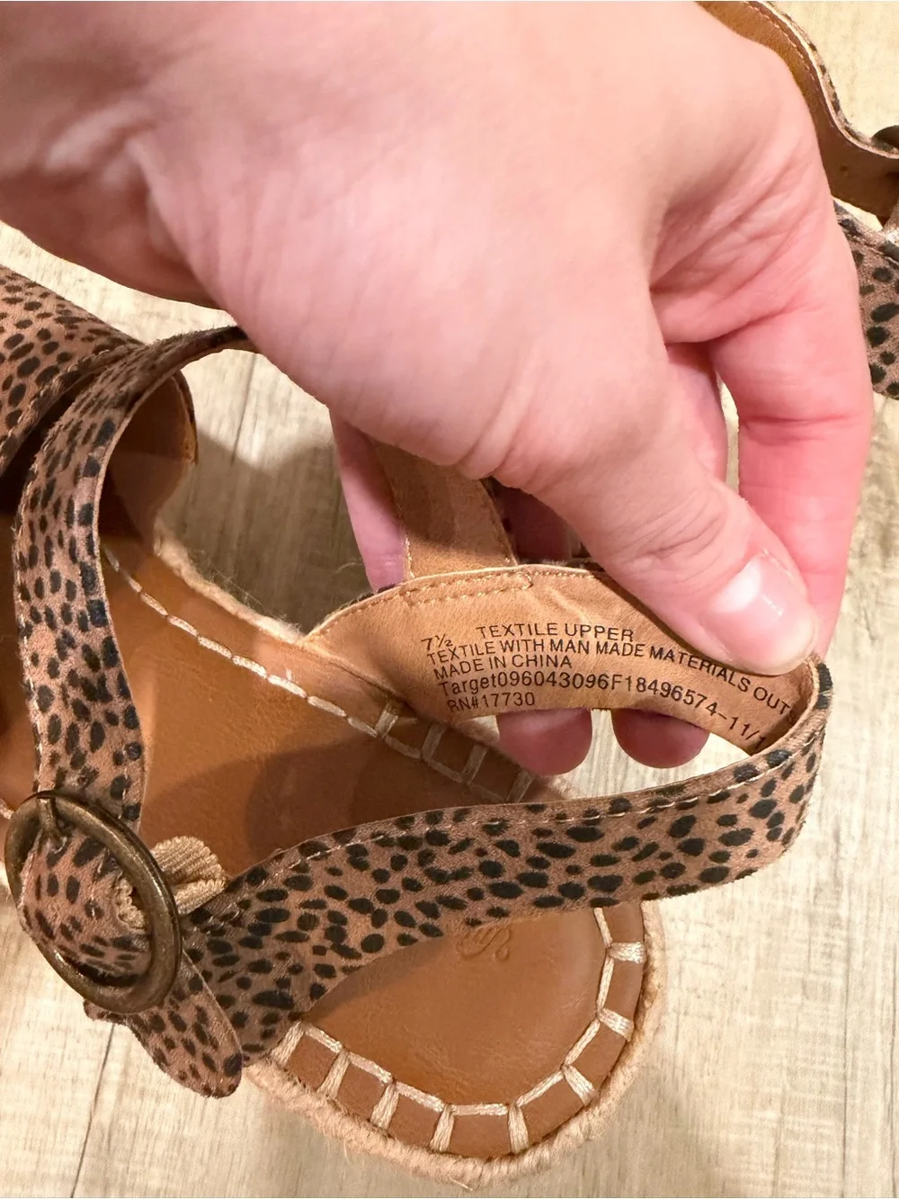 Universal Thread Leopard-Print Espadrille Wedge Sandals - Brown/Black